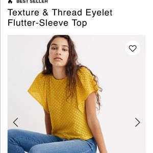 Madewell yellow eyelet top